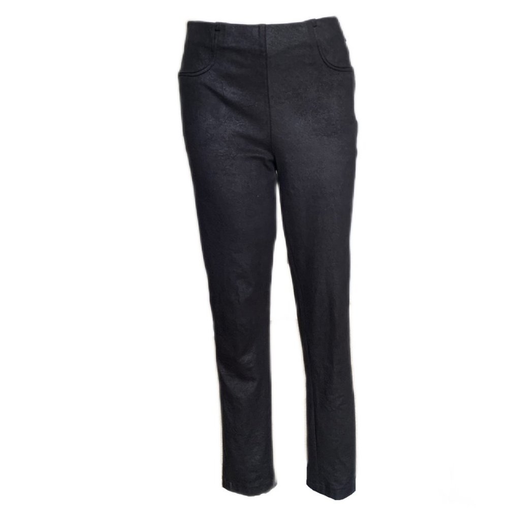 Lauren Vidal Paris Women’s High Waist Faux Suede Black Stretch Dress Pants 4-6